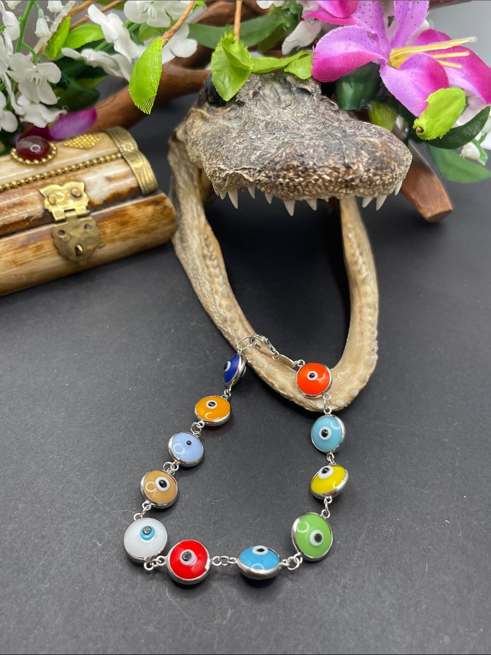 Evil eye 925 and glass bracelet